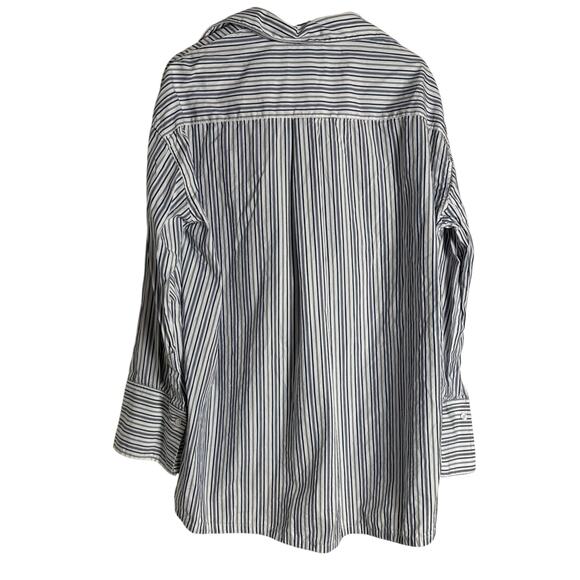 Ronny Kobo Maja Blue White Striped Button Up Top Shorts Set Coastal S - Picture 8 of 15